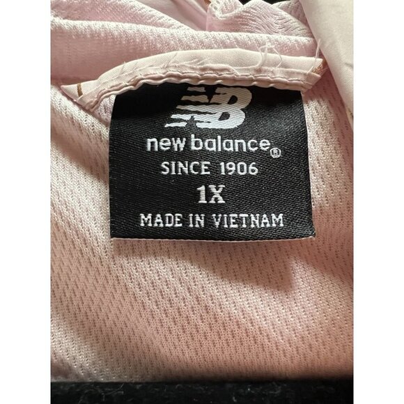 NWT New Balance pink rose gold crackle hooded zip jacket 1X lined mesh - Picture 5 of 12